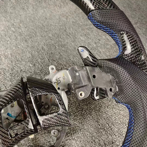 Couture bleue en cuir perforé en Fiber de carbone véritable personnalisée en usine pour volant Lexus GS500 LX600 CT200 IS300 RX300 - Product Image 3