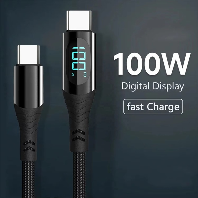PD 100W USB Type C to USB C 5A Fast Charging Charger Data Wire Cord Cable for iPhone 15 16 17 Pro Max xiaomi Type-C USBC Cable