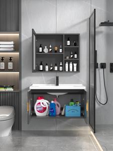 Mobile <span class=keywords><strong>Bagno</strong></span> Moderno in Alluminio Economico con Lavabo a Parete Impermeabile e Garanzia di 5 Anni - Product Image 6