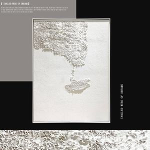 Arte Mural Abstracto Moderno Personalizado al por Mayor, Arte de Pared de Lona Estilo Wabi Sabi para Hotel, Pintura Decorativa Minimalista Acrílica con Textura 3D Hecha a Mano - Product Image 5