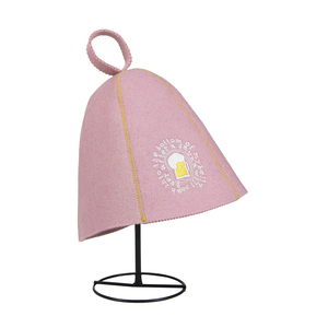 Un cappello da sauna in pura lana rosa cipria che racconta <span class=keywords><strong>la</strong></span> verità su ciò che accade dopo che il vapore si è calmato - Product Image 3