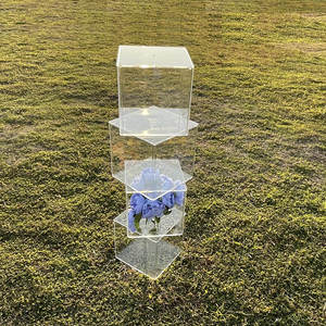 Acrylique Cube Boîte Riser Plinthe Stand Piliers Mariage Événement Planification Nuptiale Douche Scène Décor Couple Douche Acrylique Cas - Product Image 5