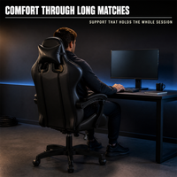 Chaise de Gaming Style Racing en Nylon et Cuir PU pour Salle de Jeu, Configuration de Streaming, Bureau à Domicile, Salle d'Étude, Appuie-tête et Soutien Lombaire Réglables