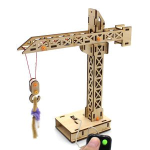 Wooden Crane Model <b>DIY</b> <b>Kit</b> Manual Operation Science Engineering Toy Kids Age 7-9 Years Educational Physics Experiment Geometric - Product Image 4