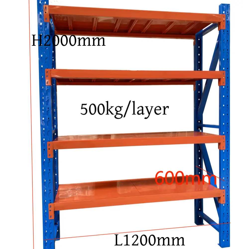 Ce sertifikası ile 500kg Metal raf yükleme çelik depo rafları gerektiği gibi yüksekliği ayarlamak raf