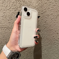 Coque de téléphone transparente en TPU pour iPhone 16 Pro Max avec cadre photo et absorption des chocs