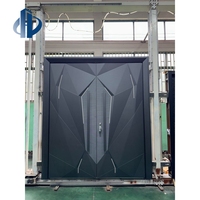 Puerta de Seguridad de Entrada para Villa de Diseño Moderno y Lujoso con un Diseño Geométrico de Aluminio Reforzado a Prueba de Explosiones