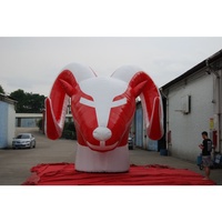 Mascotte gonflable géante personnalisée KeepFuns en forme de tête de bélier, tête de chèvre gonflable en PVC pour événements, publicité et décoration d'équipes sportives
