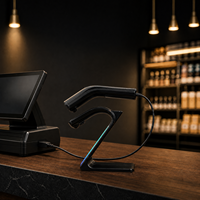 Lecteur de codes-barres USB filaire 1D 2D, scanner portable, lecteur de codes QR, code de paiement, plug and play avec support pour POS et commerce de détail