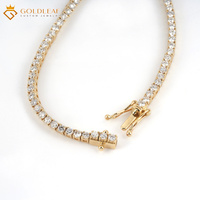 Collier chaîne tennis classique personnalisé en or jaune 10 carats avec diamant de laboratoire taille D VVS certifié IGI, cadeau de mariage et de fiançailles