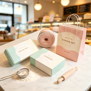 ชุดบรรจุภัณฑ์เบเกอรี่แบบกำหนดเอง ประกอบด้วยกล่องเค้ก ถุงใส่ขนม กระดาษห่อคัพเค้ก จำนวนมาก - Product Image 2