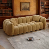 Modernes Boucle Cloud Sofa Modulares Ecksofa Teddy-Stoff Hochelastisches Schwammkissen Wohnzimmer Kombinationssofa