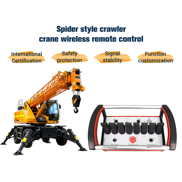 Professional Customized IP68 Waterproof 7 Joystick Hydraulic Crane Control 12V 24V Remote Control 5km Range 20MS Response