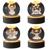 Boule de cristal de quartz transparente Angel Foreign Trade Wholesale, veilleuse créative gravée en 3D, ornement de bureau lumineux