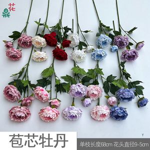 Flores de Seda en Forma de Peonía, Estilo Europeo, Centro de Mesa para Bodas, Decoración con Flores Artificiales - Product Image 4