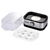 Cuiseur à œufs électrique RAF à arrêt automatique, capacité 6 œufs, pour œufs pochés ou durs, plaque en acier inoxydable R.0065, pour le petit-déjeuner à la maison