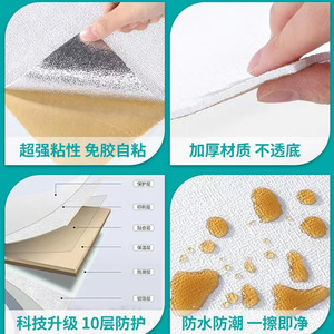 Aluminum Foil Linen Wall Sticker Waterproof Self Adhesive 3D Wallpaper For Home Renovation Bedroom Dining Room - Product Image 5