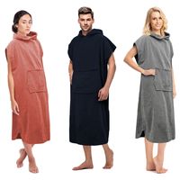 Serviette poncho à capuche personnalisée en gros pour adulte, absorbante, pour la plage, la natation, le bain, le change de tenue, en coton