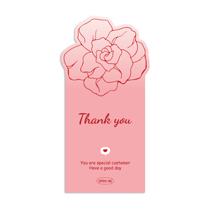 Cute Bow <strong>Thanks</strong> Durable Paper Custom Shape Pink Rose Gift Packaging Decorative Sticker Self-Adhesive Label - Product Image 3
