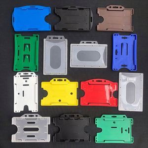 Durable Hard Plastic ID Badge Card Holder Double-Sided Clear Insert for Business Cards for Bank Use - Product Image 2
