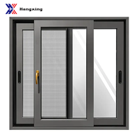 Ventana Corredera Triple de Aluminio con Malla Mosquitera de Acero Inoxidable para Casa
