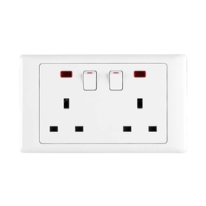 Hot Bán Chint Thương Hiệu 2-Gang 3-Pin Switched Ổ Cắm 13A 250V Tường Chuyển Sang Và <span class=keywords><strong>Socket</strong></span> - Product Image 1