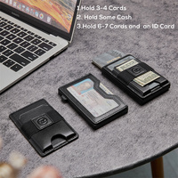 Dompet Kartu Magnetik Minimalis 2 in 1 dengan Tombol Tekan, Dompet Popup Mag Safe untuk Pria