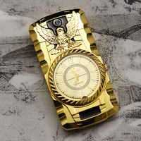 Briquet de montre avec lumières LED colorées Métal Gaz Butane Rechargeable et coupe-vent