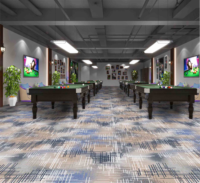 Tapis Wilton B1 ignifuge imprimé en 3D pour chambre d'hôtel Salle de billard Tapis d'hôtel mural à mural
