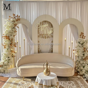 MILE 高品质婚礼装饰亚克力支架PVC拱形背景墙婚礼舞台3D白色婚礼拱门 - Product Image 2