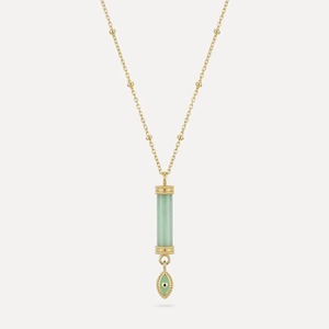 Collana Spirituale con Cristallo e <span class=keywords><strong>Pietra</strong></span> Naturale, Collana Contro il Malocchio, Gioielli in Ottone Placcato Oro 18K, Collana Personalizzata con <span class=keywords><strong>Pietra</strong></span> Curativa - Product Image 1