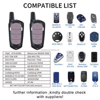 Télécommande universelle Zhipin 433 MHz à 4 boutons en plastique pour interrupteur d'éclairage, porte de garage, portail, option copie de code, pile CR2016