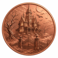 Commande en gros de pièces de monnaie en cuivre 999 de 1 once, thème Halloween Maison Hantée, Château, Cadeau Monnayeur à Thème, Prix d'Usine