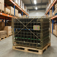 Conteneurs en treillis métallique rigide en acier de qualité industrielle, empilables et capacité de 1000 kg pour le stockage en entrepôt, systèmes automatisés
