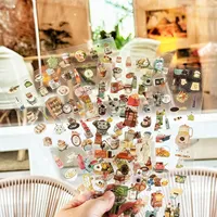 4 pièces/lot Autocollants de papeterie Kawaii, motif Feuille d'érable, pour artisanat DIY, scrapbooking, album, junk journal, Happy Planner et agenda