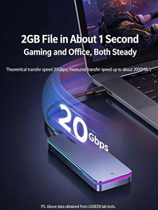 Boîtier SSD M.2 UGREEN CM777 RGB 20 Gbps USB3.2 Gen2 NVMe & SATA double protocole en aluminium pour disque dur externe - Product Image 2