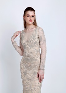 Vestido largo de alta calidad, Elegante ropa de noche con bordado, perfecto para bodas y fiestas - Product Image 5