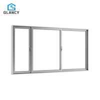 Ventanas Corredizas de Vidrio Templado Doble con Vista Completa, Certificación CE, Aleación de Aluminio, Exterior Negro, NFRC, con Opción de Colgar para Cocina