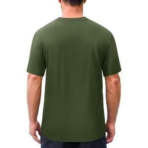 Camiseta Cotrasen para Hombre Verde Militar UPF 50+ con Dobladillo Curvo Ligera de Corte Holgado Casual de Manga Corta Talla Pequeña - Product Image 2