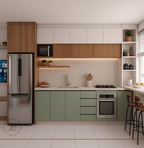 Lemari Dapur Kecil yang Dapat Disesuaikan untuk Proyek Teknik, Solusi Dapur Kompak untuk Apartemen & Hotel - Product Image 2