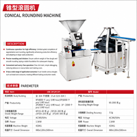 Machine à diviser et à arrondir la pâte automatique certifiée CE ETL, ligne de production de boules de pâte à pain pour boulangerie