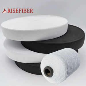 Độ bền cao thân thiện với môi <span class=keywords><strong>Polyester</strong></span> đôi bao phủ cao su tráng lõi kéo sợi cho tay đan may risefiber thương hiệu - Product Image 1