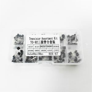 Kit de 20 transistors à insertion directe en ligne, 10 types, y compris NPN TO-92 <span class=keywords><strong>PNP</strong></span> BC337 BC327 <span class=keywords><strong>2N2222</strong></span> 2N2907 2N3904 2N3906 S8050 - Product Image 1