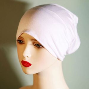 Pañuelo para la Cabeza de Algodón de Color Sólido Multicolor, Gorro Musulmán Elástico y Transpirable de Modal - Product Image 2