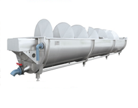 Machine de refroidissement de carcasses de volailles industrielles, pré-refroidisseur à vis SUS304, refroidissement par eau moussante 0-4°C pour ligne d'abattage de poulets