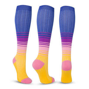 Respirant Coloré <span class=keywords><strong>Sport</strong></span> Courir Varices Compression <span class=keywords><strong>Bas</strong></span> Infirmière Compression Chaussettes 15-20 Mmhg - Product Image 1