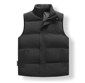 Liu Ming personalizado al por mayor nuevo Otoño Invierno Stand Collar cremallera cálido chaleco hombres Casual suelto sin mangas chaquetas chalecos - Product Image 3