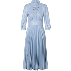 <span class=keywords><strong>Robe</strong></span> Cheongsam à manches longues <span class=keywords><strong>pour</strong></span> femmes, élégante, mode <span class=keywords><strong>de</strong></span> haute qualité, à volants, plissée, brillante, vente en gros - Product Image 1