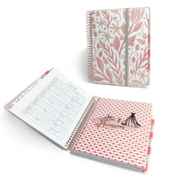Agenda personnalisé 2025, agenda hebdomadaire, agenda mignon à spirales, luxe rose, personnalisé avec boîte cadeau