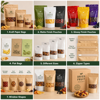 Fabrikant levert gedroogd fruit in zakjes met venster voor gemengd tropisch fruit, rijk aan vitamine C, Doypack 100g 3.5oz